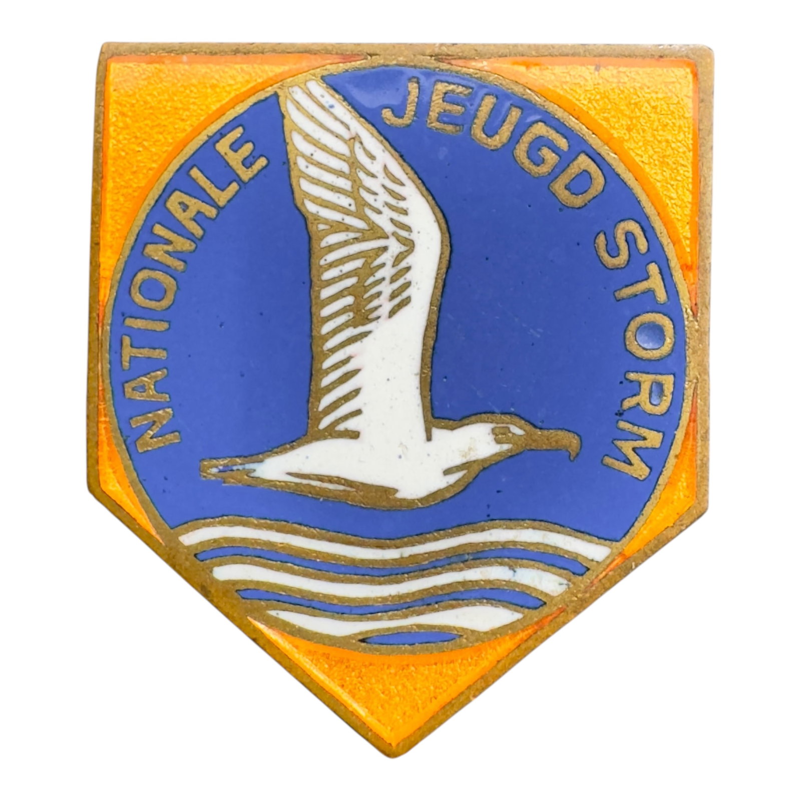 Third Reich Dutch Nationale Jeugdstorm NJS Stickpin: Third Reich Dutch Nationale Jeugdstorm NJS Stickpin. The pin in the image is from the Nationale Jeugdstorm (NJS), which was a Dutch youth organization aligned with the National Socialist Movement in t