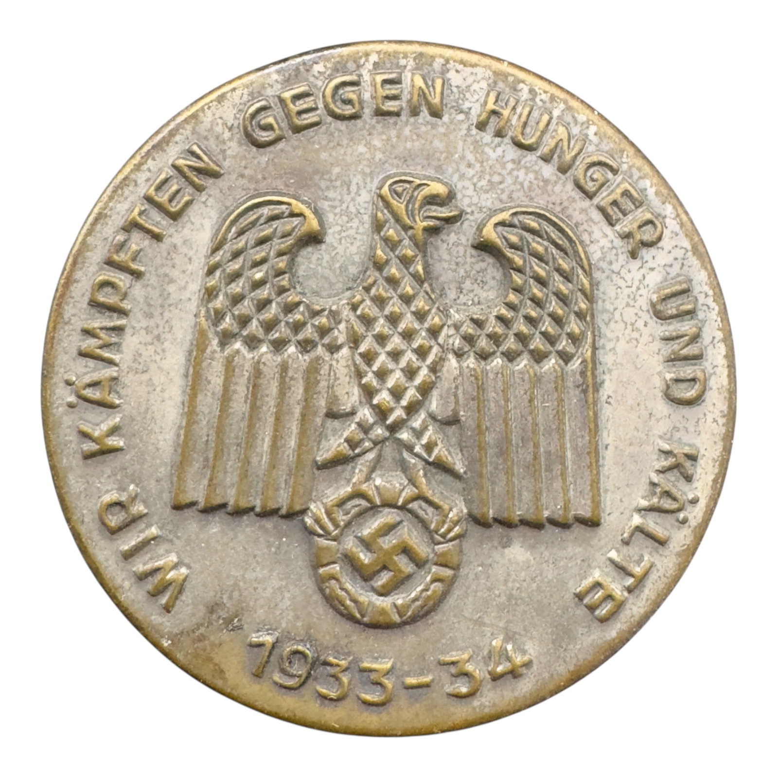 Third Reich Nazi WHW 1933 Tinnie Badge: Third Reich Nazi WHW 1933 Tinnie Badge