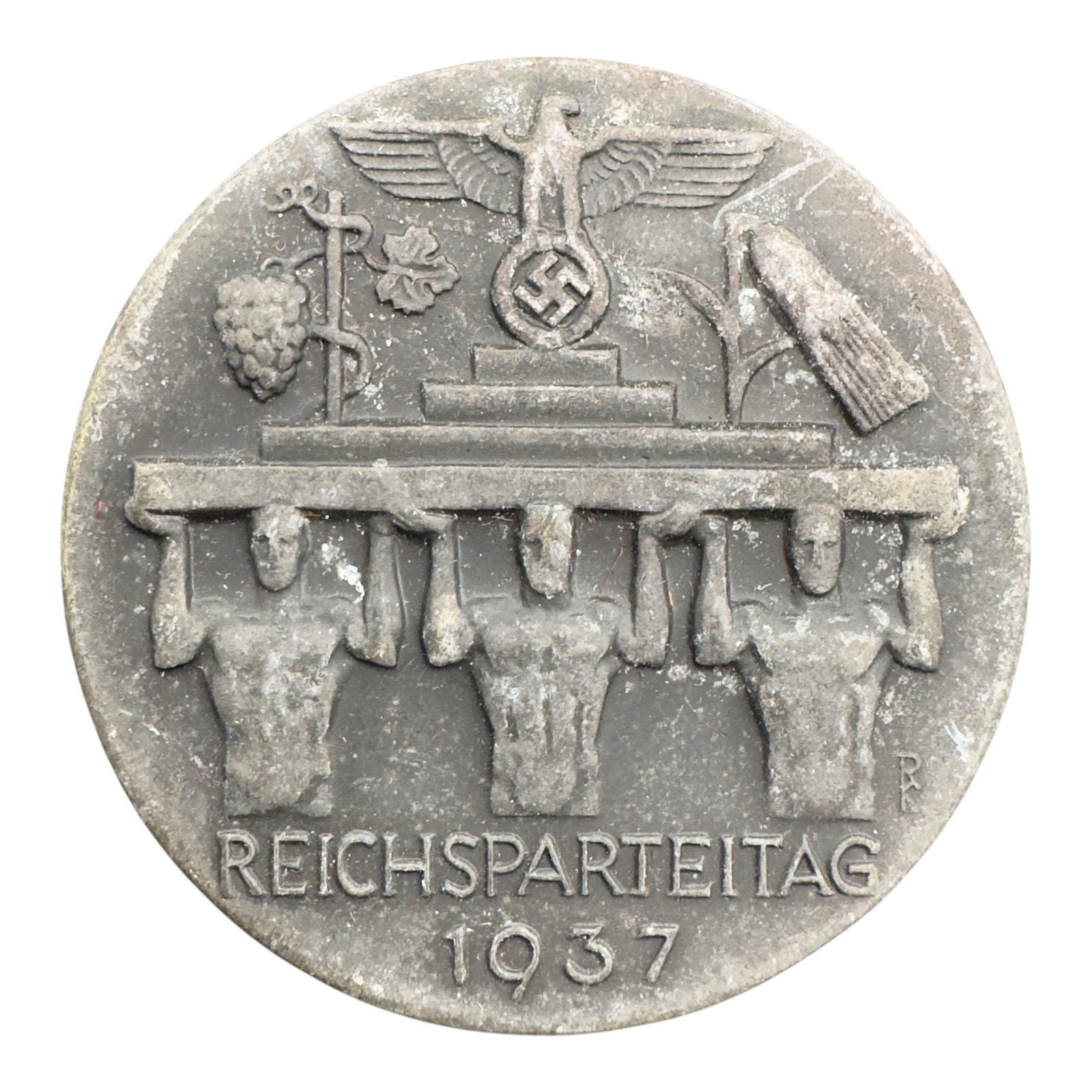 Third Reich Nazi Reichsparteitag 1937 Tinnie Badge: Third Reich Nazi Reichsparteitag 1937 Tinnie Badge