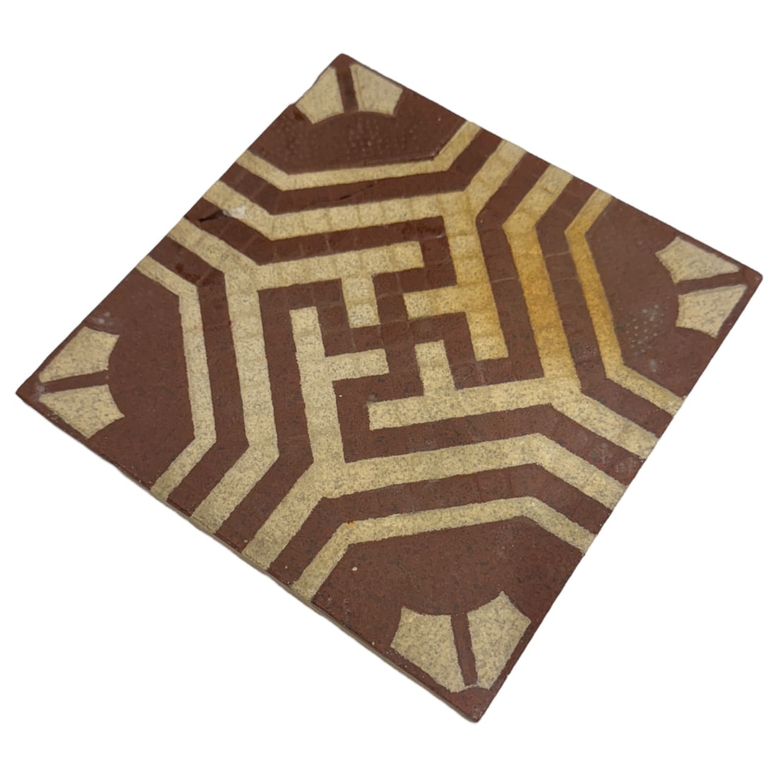 Third Reich Swastika Floor Tile from Building in Germany: Third Reich Swastika Floor Tile from Building in Germany. Removed some years ago from a town in West Germany. Cracked. Nearly 7 inches.