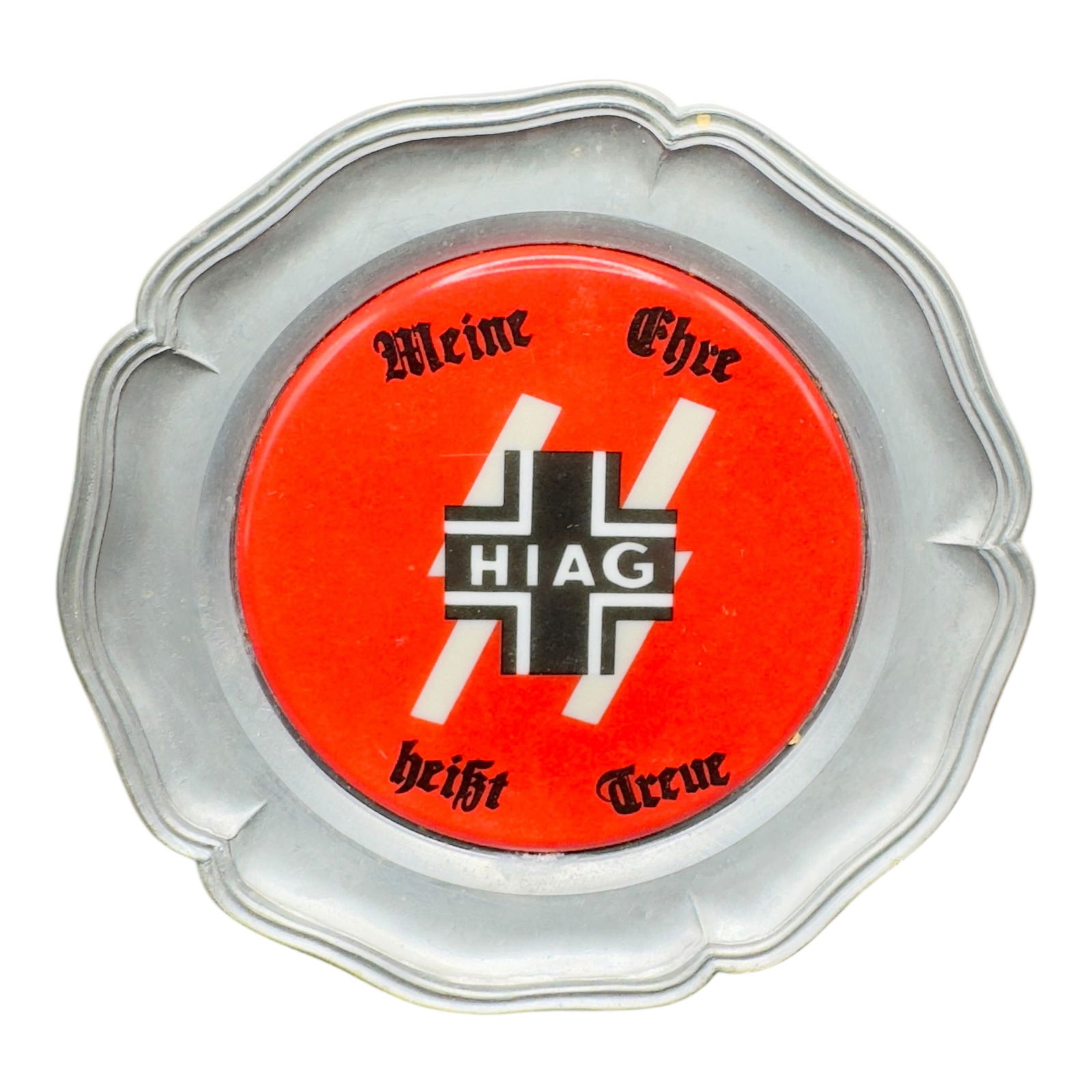 HIAG Waffen SS Veterans Organization Plaque Coaster: HIAG Waffen SS Veterans Organization Plaque. My honor is loyalty, the official motto of the Waffen-SS shows on the front. The Hiag SS was founded in 1951 in West Germany by former high-ranking Waffen-