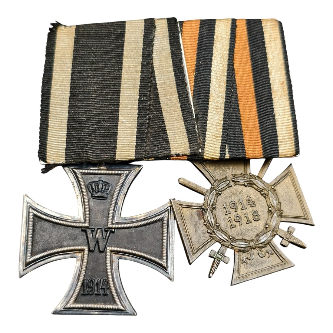 1914 Iron Cross with Hindenburg Cross Medal Bar: 1914 Iron Cross with Hindenburg Cross Medal Bar