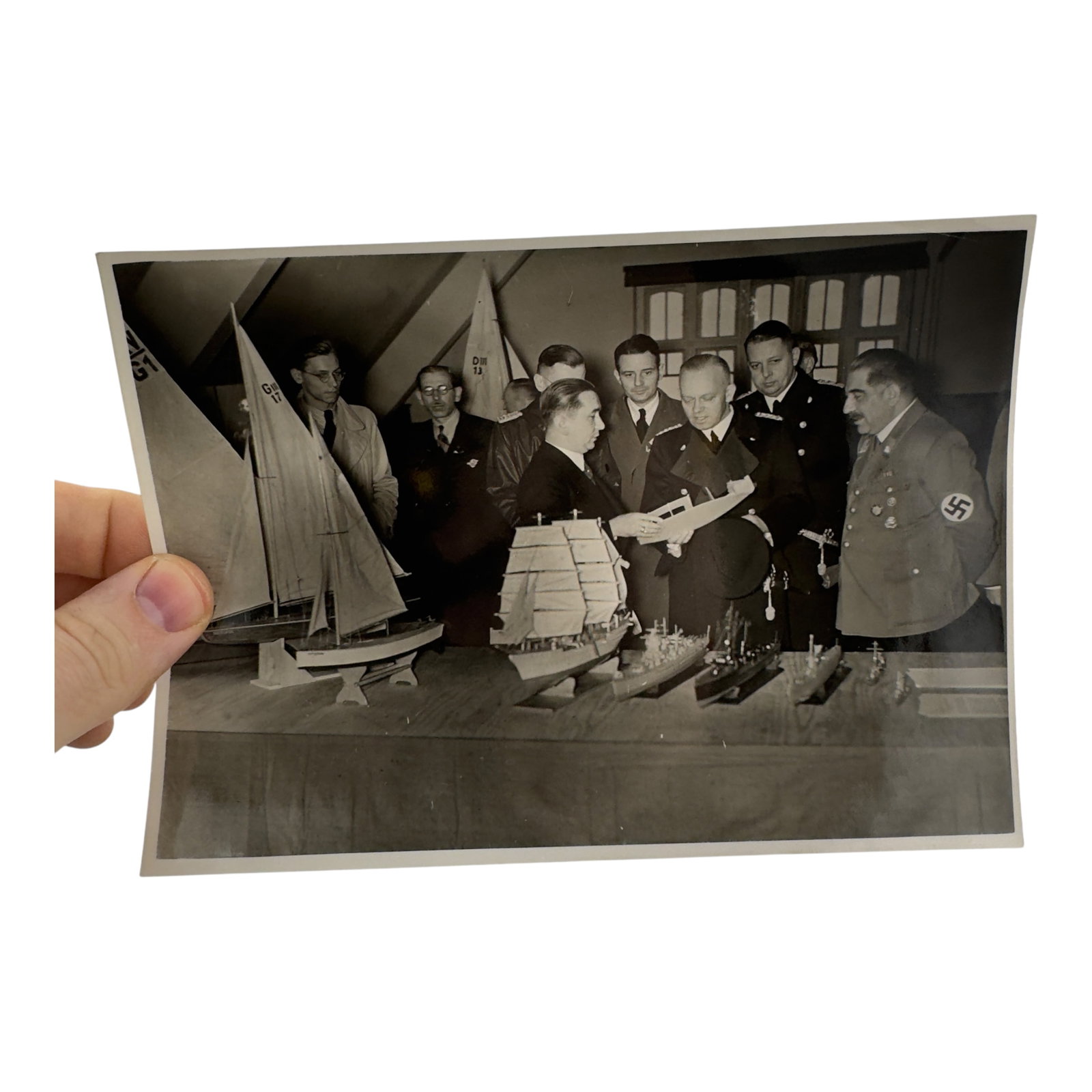 Third Reich Original Press Photo from German Archive: Third Reich Original Press Photo from German Archive. Ship model construction at a training workshop