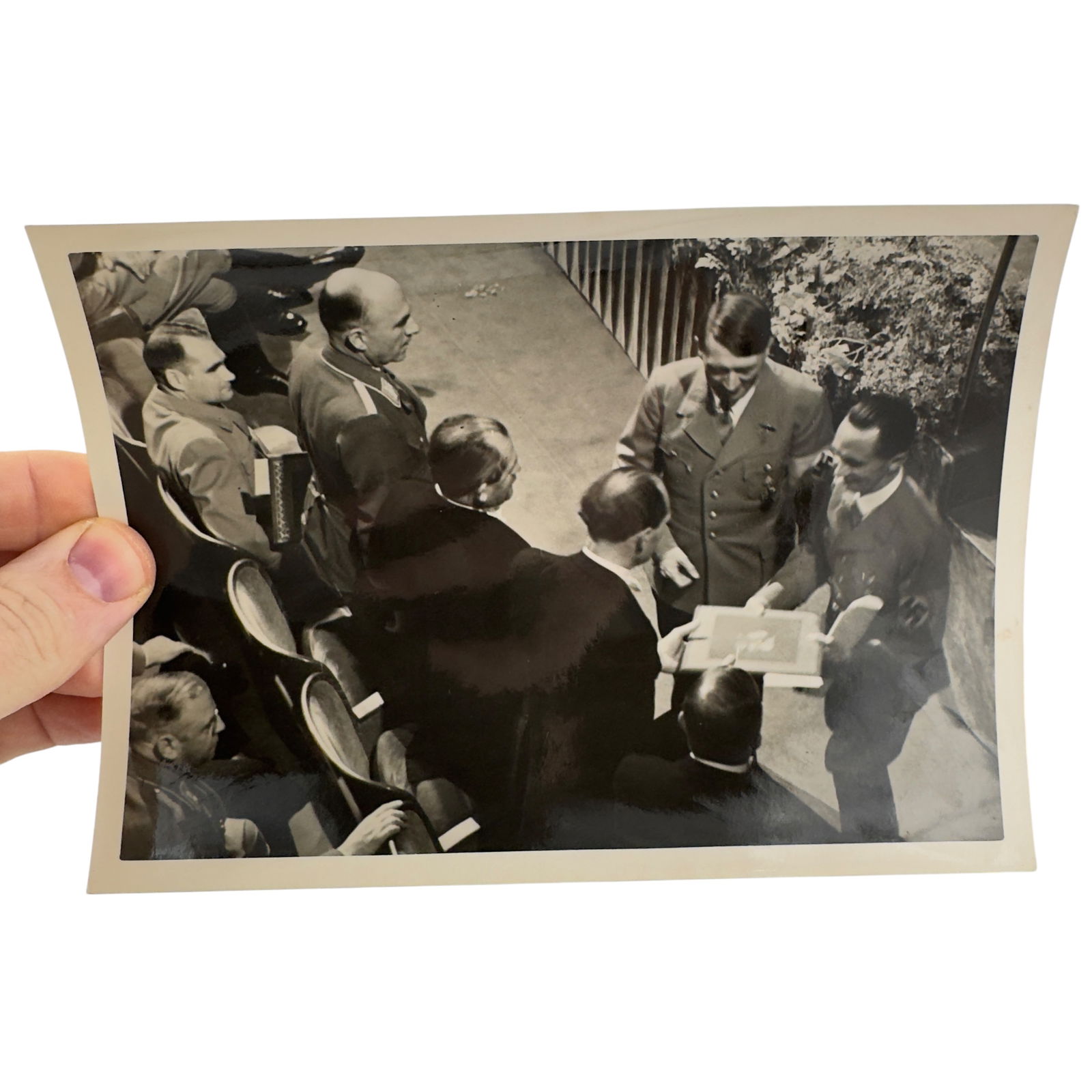 Third Reich Original Press Photo from German Archive: Third Reich Original Press Photo from German Archive. Goebbels and Hitler give awards at opera house. Winners are Dr. Todt, Dr. Porsche, Dr. Messerschmitt, Dr. Heinkel.