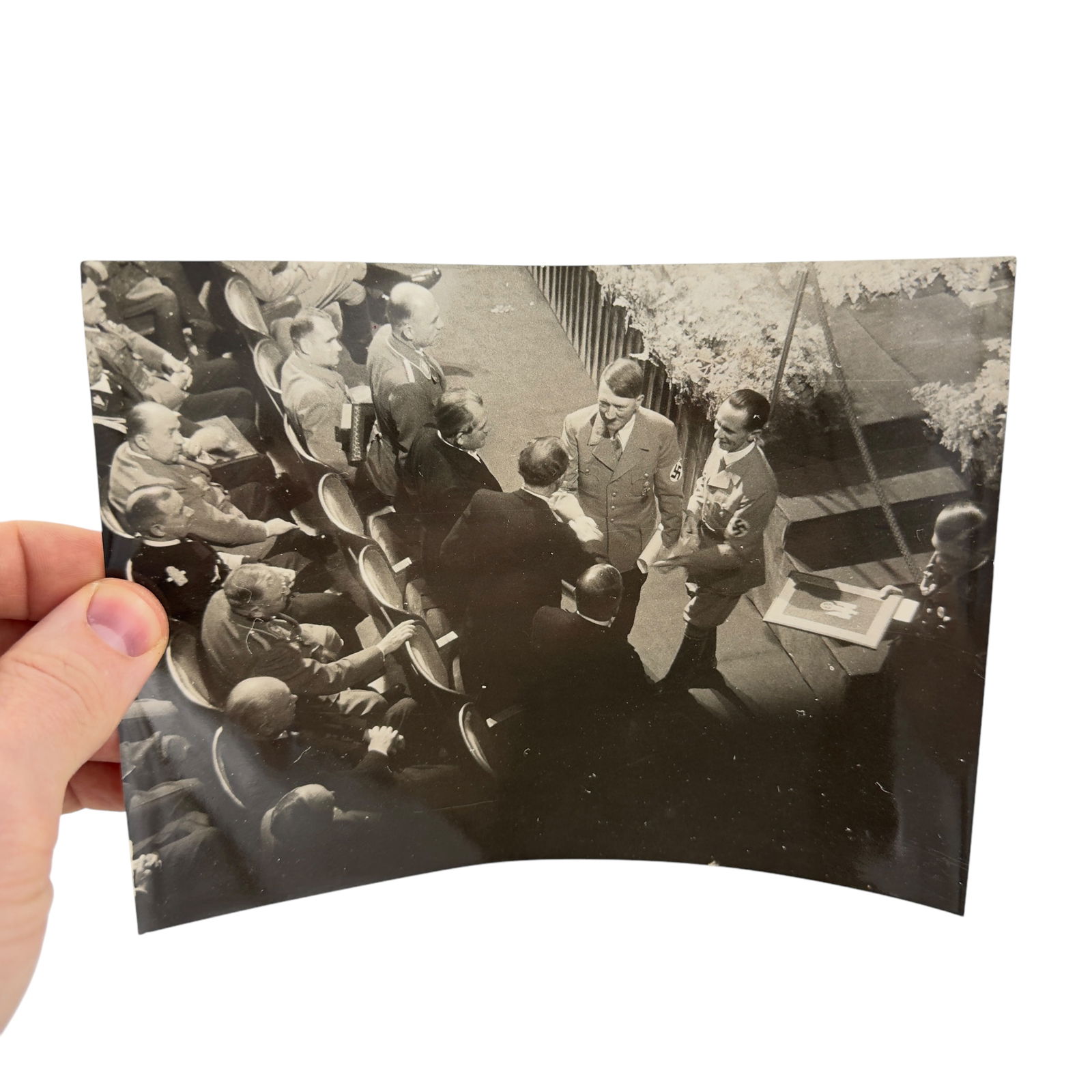 Third Reich Original Press Photo from German Archive: Third Reich Original Press Photo from German Archive. Goebbels and Hitler give awards at opera house. Winners are Dr. Todt, Dr. Porsche, Dr. Messerschmitt, Dr. Heinkel.