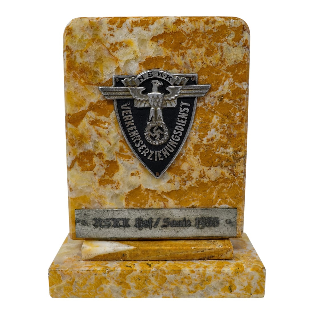Third Reich NSKK Competition Desk Award: Third Reich NSKK Competition Desk Award for traffic education service in Salle 1935. Measures about 5.5 inches x 7 inches.