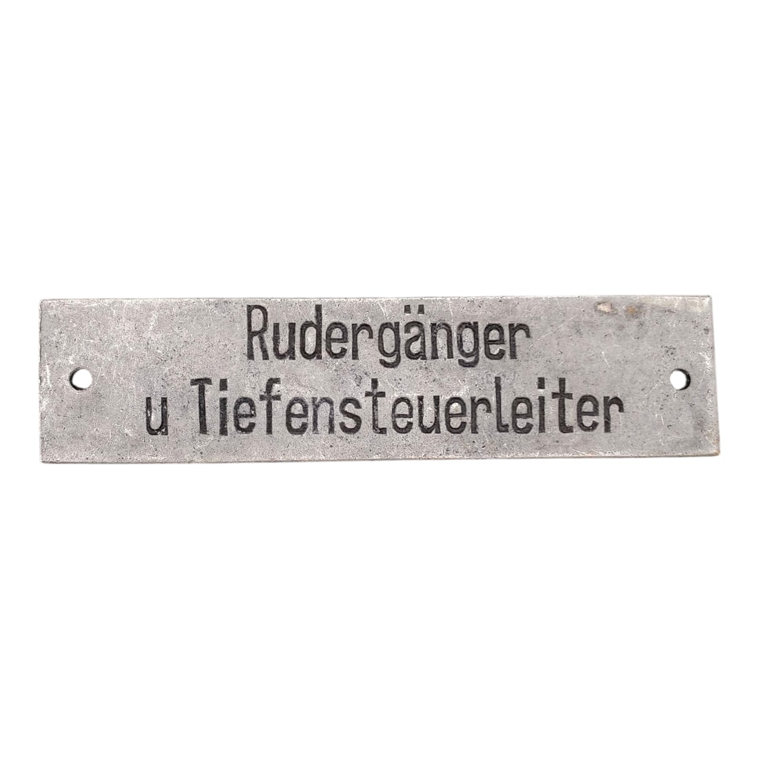 Kriegsmarine U-Boot U-Boat Nameplate: U-boat nameplates. Nameplates from Uboot, unheard of in the collector's trade. Each equipment on the ship had its own plate with a description of the device, chest, tools, engine compartments, torpedo