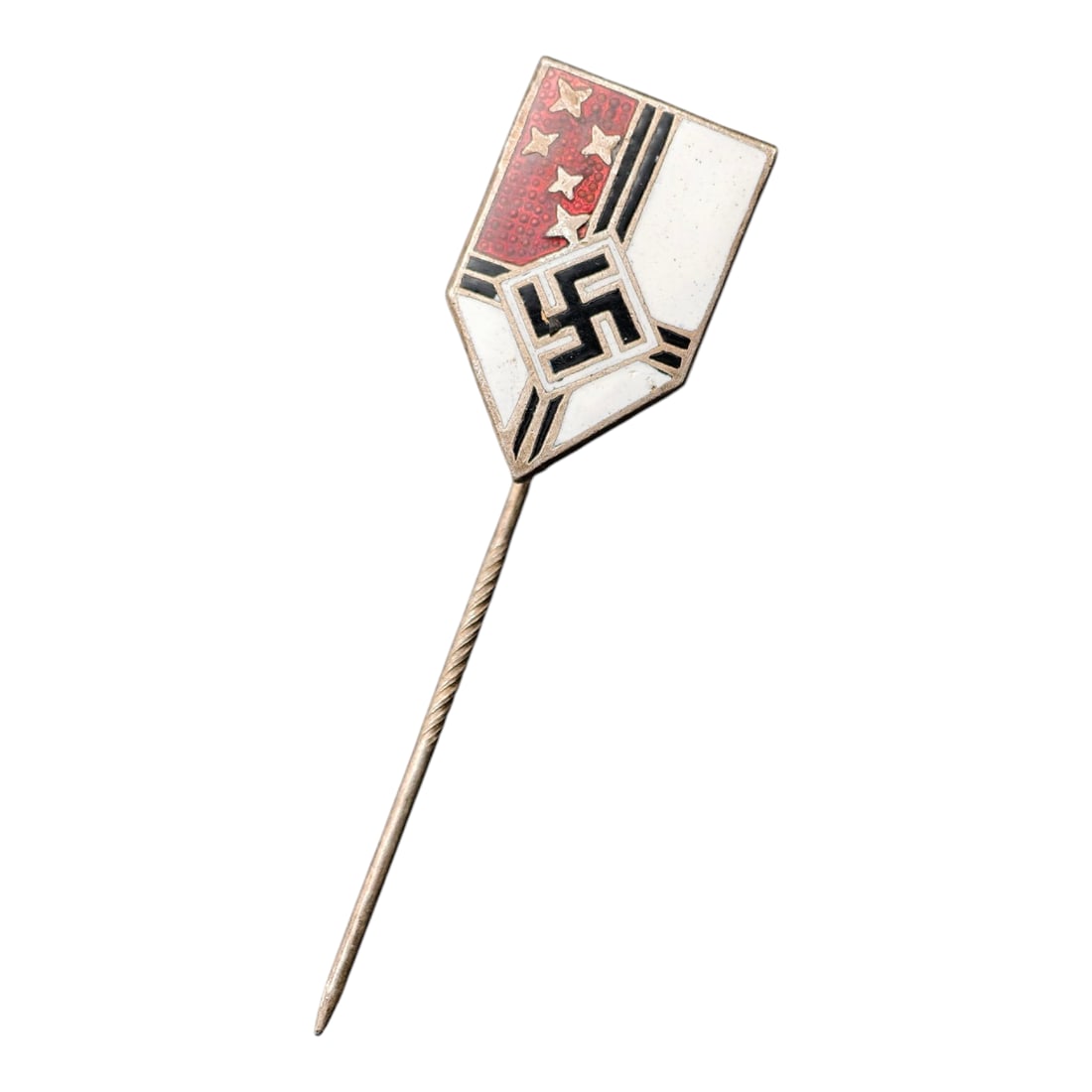 Third Reich Reichskolonialbund Stickpin: Reichskolonialbund Stickpin. Tombac construction with enamel inlay