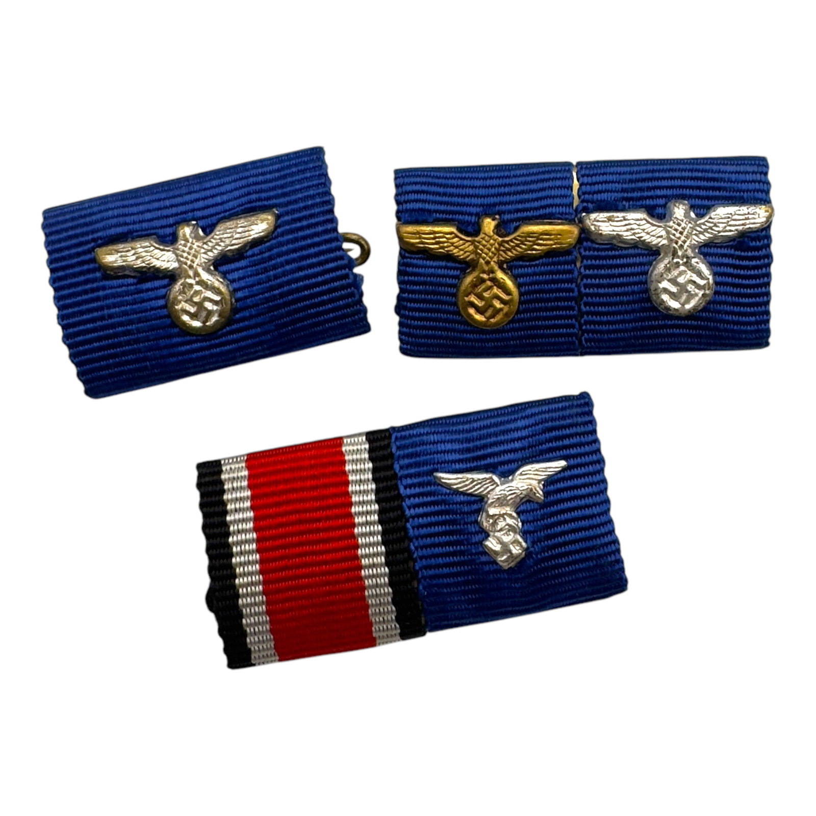 Third Reich Nazi Ribbon Bar Set of 3: Third Reich Nazi Ribbon Bar Set of 3