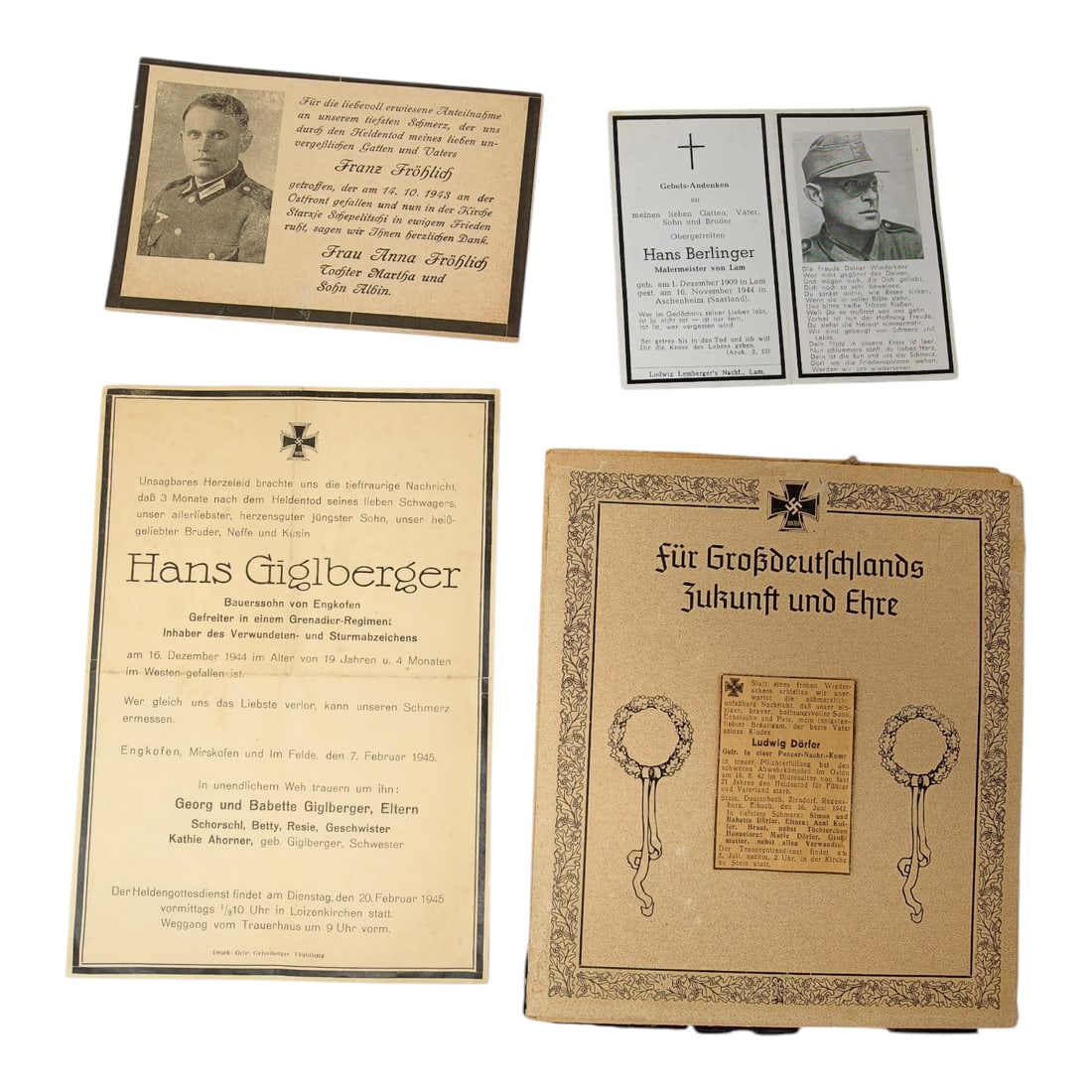 Five German World War II-era Death and Memorial Notices (1 of 1)