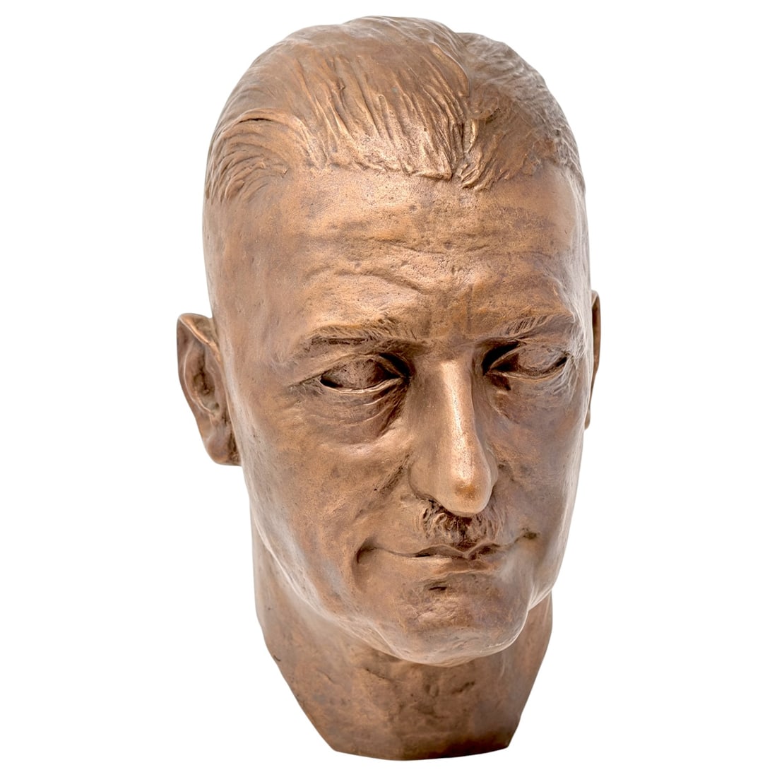 Gauleiter Otto Telschow Bronze Bust by Dr. Johannes Friedrich Rogge: Possibly only one still in existence, Otto Telschow Bronze Bust by Dr. Johannes Friedrich Rogge. It's 1.5x life size and in excellent condition. It meausres about 14 inches tall and foundry marked H.