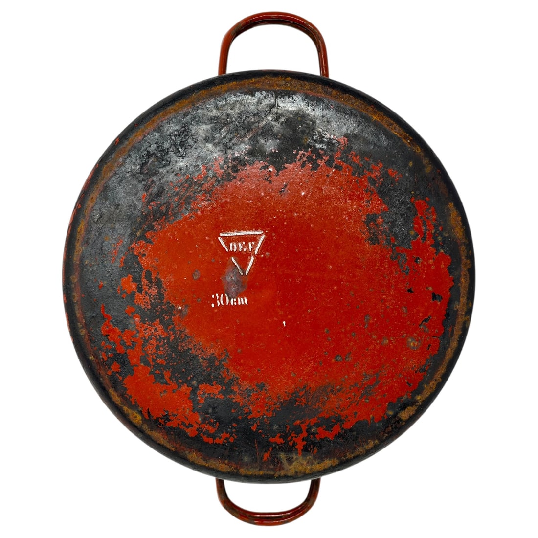 Oskar Schindler Factory Large Enamel Pot with Handles: Oskar Schindler Factory Large Enamel cooking pot. Extremely rare large size piece in excellent condition, marked DEF on the bottom for the Oskar Schindler Factory "Deutsche Emailwarenfabrik". These ar
