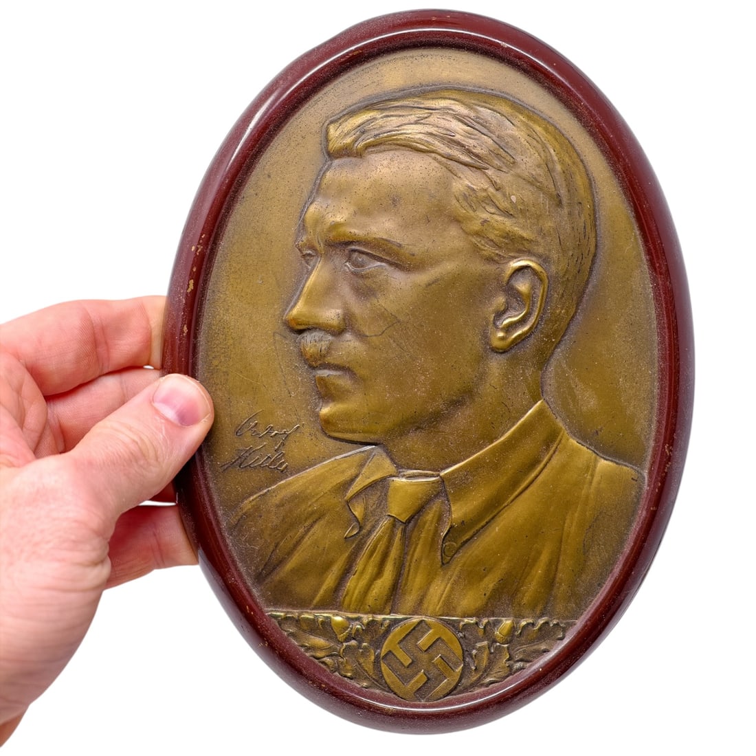 Early Adolf Hitler Plaque: Early Adolf Hitler Plaque, very rare version we've never seen in the past.
