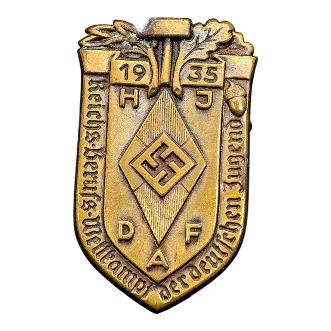 Hitler Youth HJ DAF 1935 Badge Tinnie: Hitler Youth HJ DAF 1935 Badge Tinnie