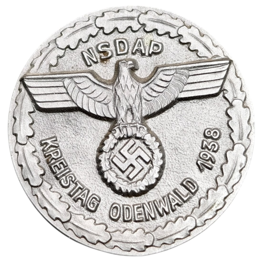 Third Reich Nazi NSDAP Odenwald 1938 Tinnie Badge: Third Reich Nazi NSDAP Odenwald 1938 Tinnie Badge