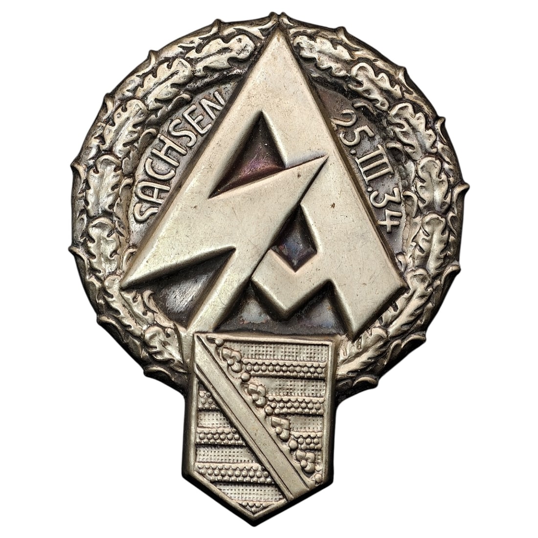Third Reich Nazi NSDAP SA Sachsen 1934 Tinnie: Third Reich Nazi NSDAP SA Sachsen 1934 Tinnie