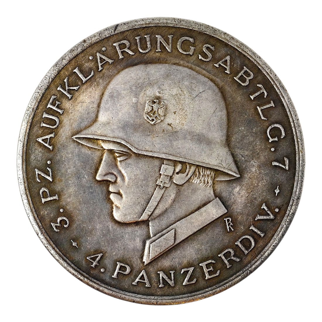 GERMAN WWII “4 PANZERDIVISION” COMMEMORATIVE MEDAL – 1941 – DESCHLER MÜNCHEN: GERMAN WWII “4 PANZERDIVISION” COMMEMORATIVE MEDAL – 1941 – DESCHLER MÜNCHEN