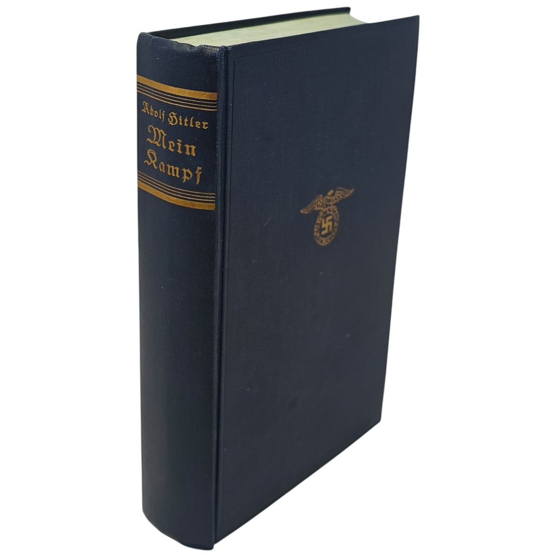 Adolf Hitler Mein Kampf - Peoples Edition with Dedication from Company Commander: Adolf Hitler Mein Kampf - Peoples Edition with Dedication from Company Commander. “In grateful recognition of yourservices to the engineer company‘Feldherrnhalle’, to be presented.Gütersloh, th
