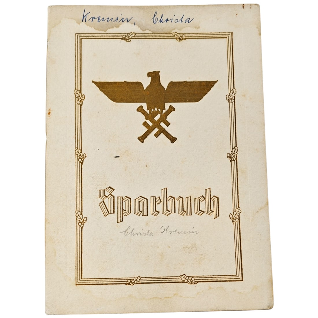 Hermann-Goring Sparbuch for Orphans of Fallen Airmen: Official government savings book/document from the 1930s-1940s.