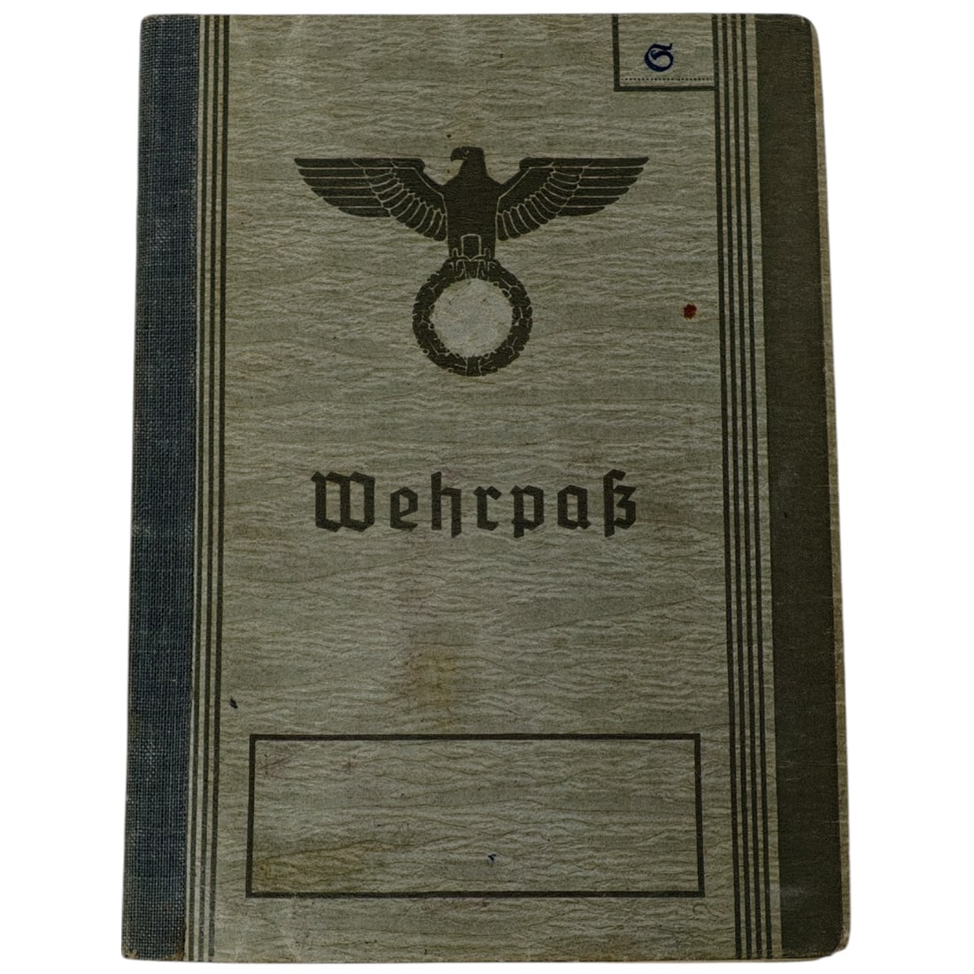 Third Reich Nazi Wehrpass: Original “Wehrpaß” (military service record book) issued in Nazi Germany, used to document a soldier’s conscription status, training, and military service history.