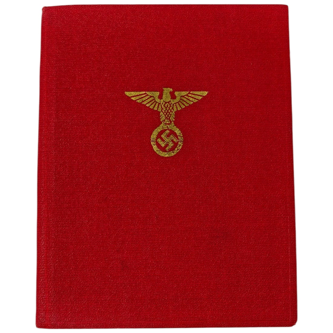 NSDAP Membership Booklet: Original NSDAP (Nationalsozialistische Deutsche Arbeiterpartei) membership book, complete with red cloth cover and interior identification pages.