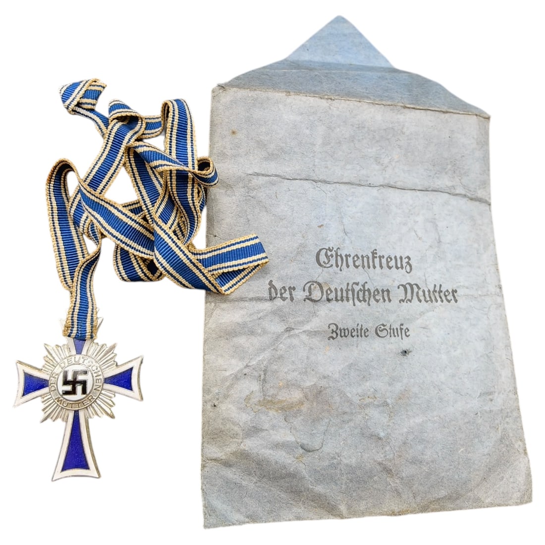 Mothers Cross in Silver in Envelope – Third Reich Nazi Era Medal: Mothers Cross in Silver in Envelope – Third Reich Nazi Era Medal
