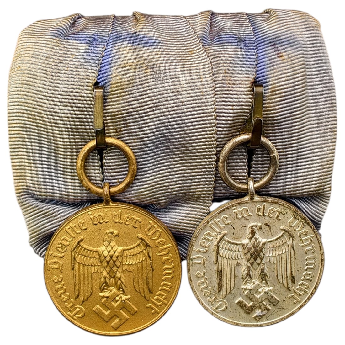 Third Reich Nazi 2 Place Medal Bar Wehrmacht Long Service: Third Reich Nazi 2 Place Medal Bar Wehrmacht Long Service