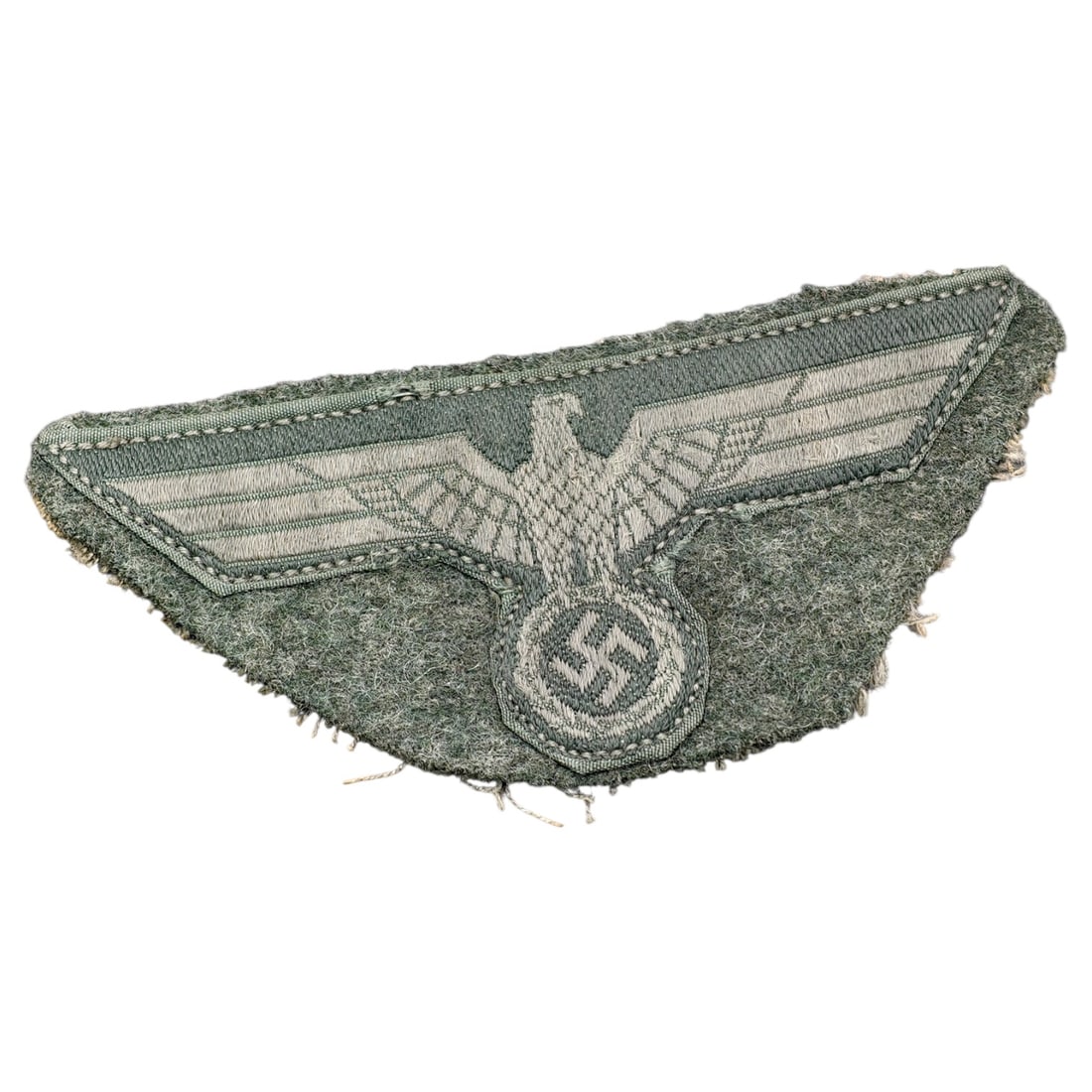 Third Reich Nazi Heer Eagle: Third Reich Nazi Heer Eagle. The eagle is 100% original, but we think was sewn to the fabric after the war.