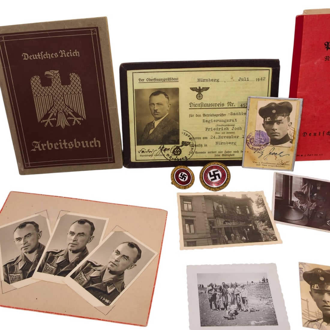 NSDAP Golden Party Badge Set for Blood Order Recipient from Nuremberg (1 of 20)