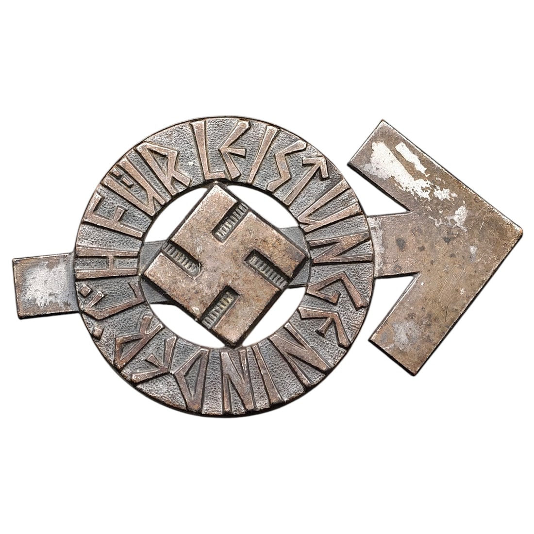 Hitler Youth Proficiency Badge: A Hitler Youth Proficiency Badge (Leistungsabzeichen der Hitler-Jugend), issued as an award for achievement in athletic and skill-based competitions within the organization. The badge features the sty