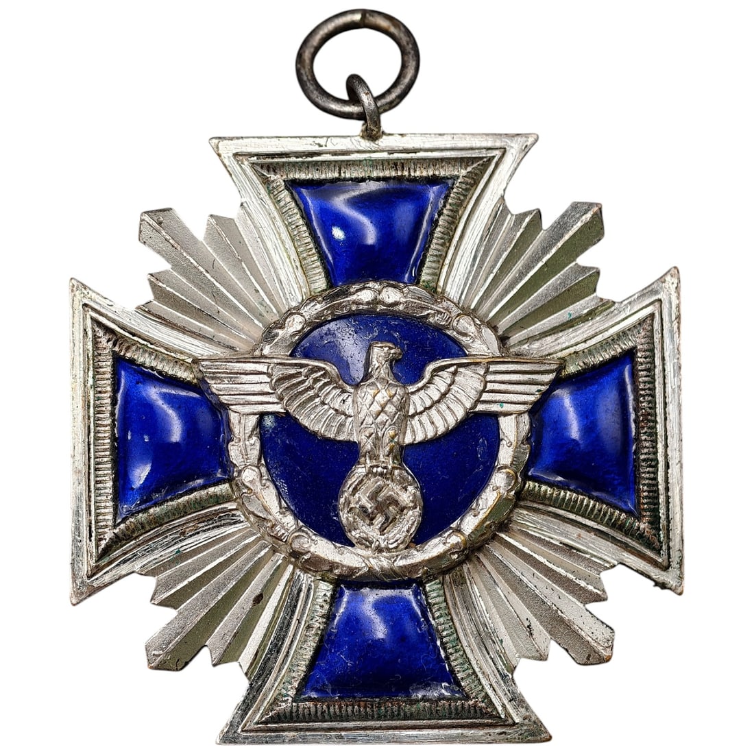 NSDAP 15 Year Long Service Medal: A NSDAP 15 Year Long Service Award, issued to Party members recognizing fifteen years of service to the National Socialist party. The medal features the standard obverse eagle-and-wreath device