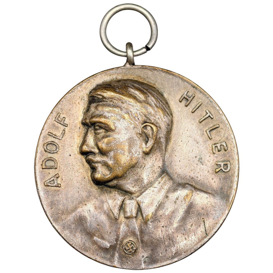 Adolf Hitler German Railway Police Shooting Competition Medal – Kassel, 1933: Original Third Reich–era shooting award medal issued for a Railway Police (Bahnschutz / Bahnpolizei) marksmanship competition. The obverse features a left-facing portrait of Adolf Hitler, with his n