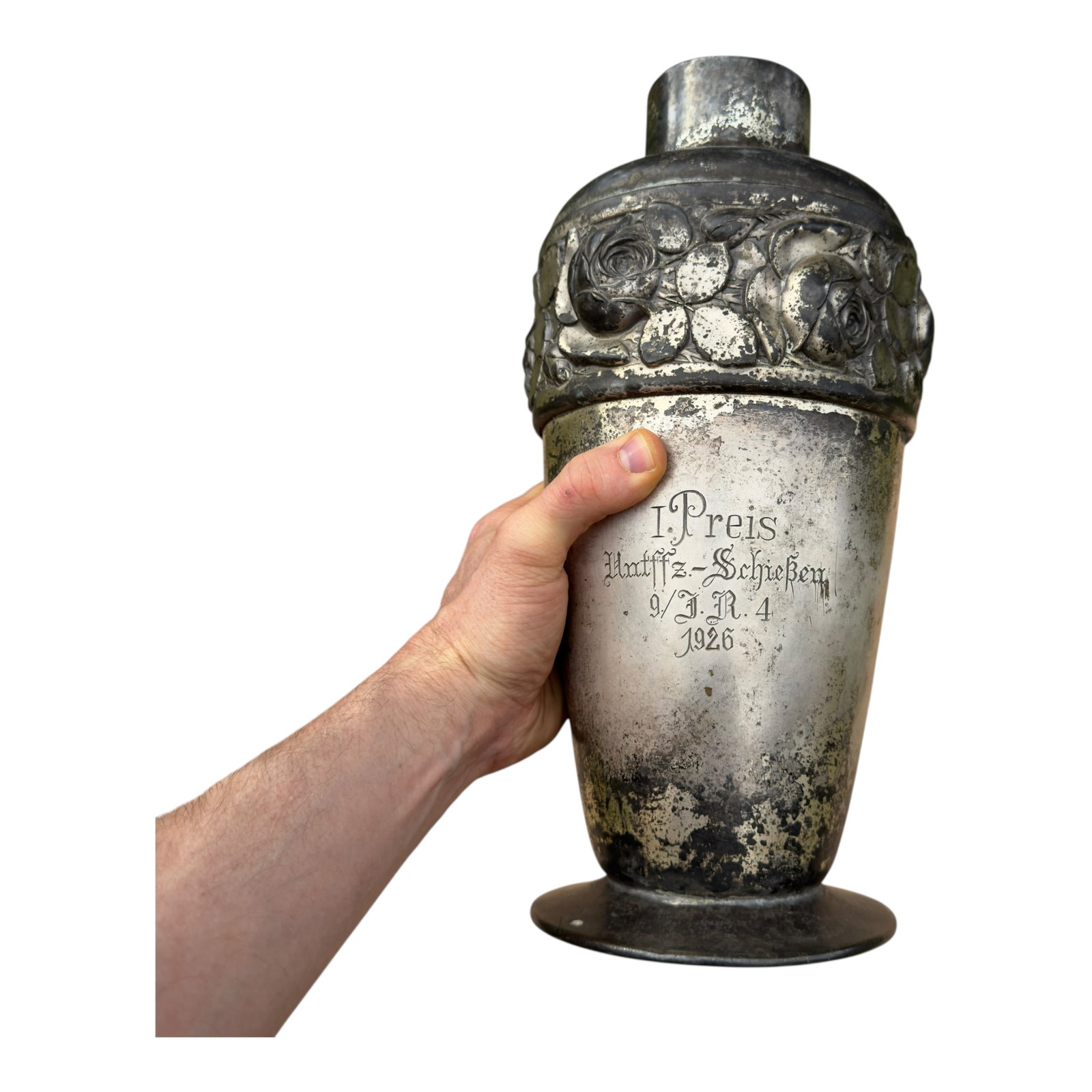 Huge German Interwar Period Silver Shooting Trophy (1 of 6)
