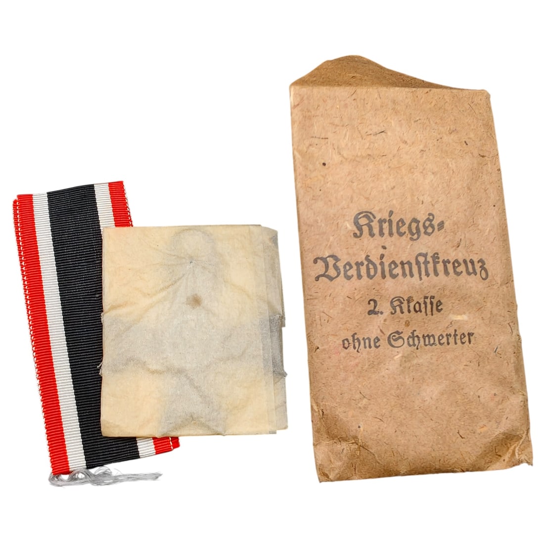 German WWII Kriegsverdienstkreuz 2. Klasse Ohne Schwerter with Envelope: German WWII Kriegsverdienstkreuz 2. Klasse Ohne Schwerter with Envelope