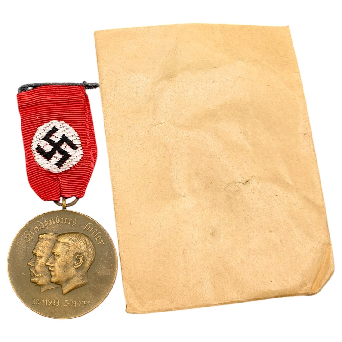 Adolf Hitler Hindenburg Commemorative Medal in Factory Envelope (1 of 2)