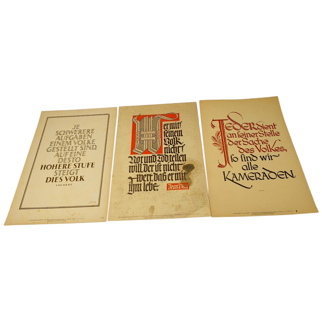 German WWII Wochenspruch der NSDAP Weekly Slogan Sheets - Set (1 of 1)