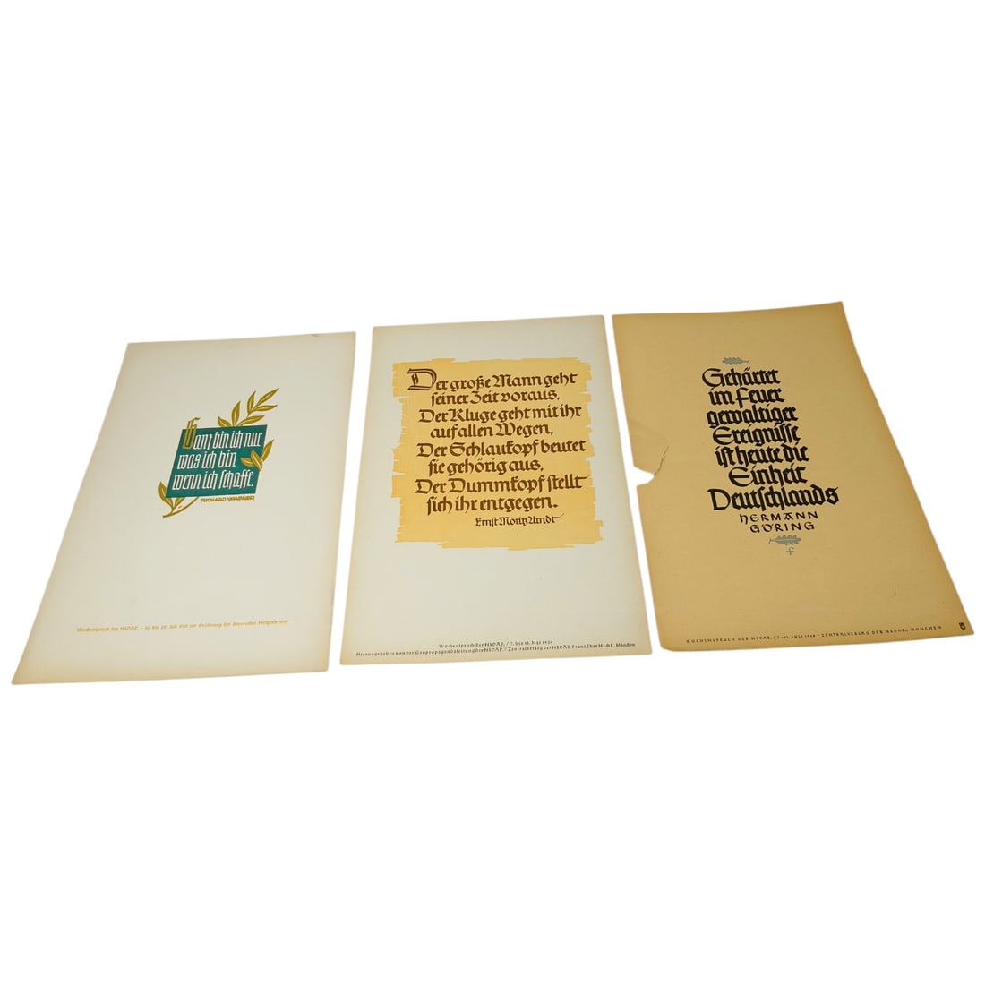 German WWII Wochenspruch der NSDAP Weekly Slogan Sheets - Set (1 of 1)