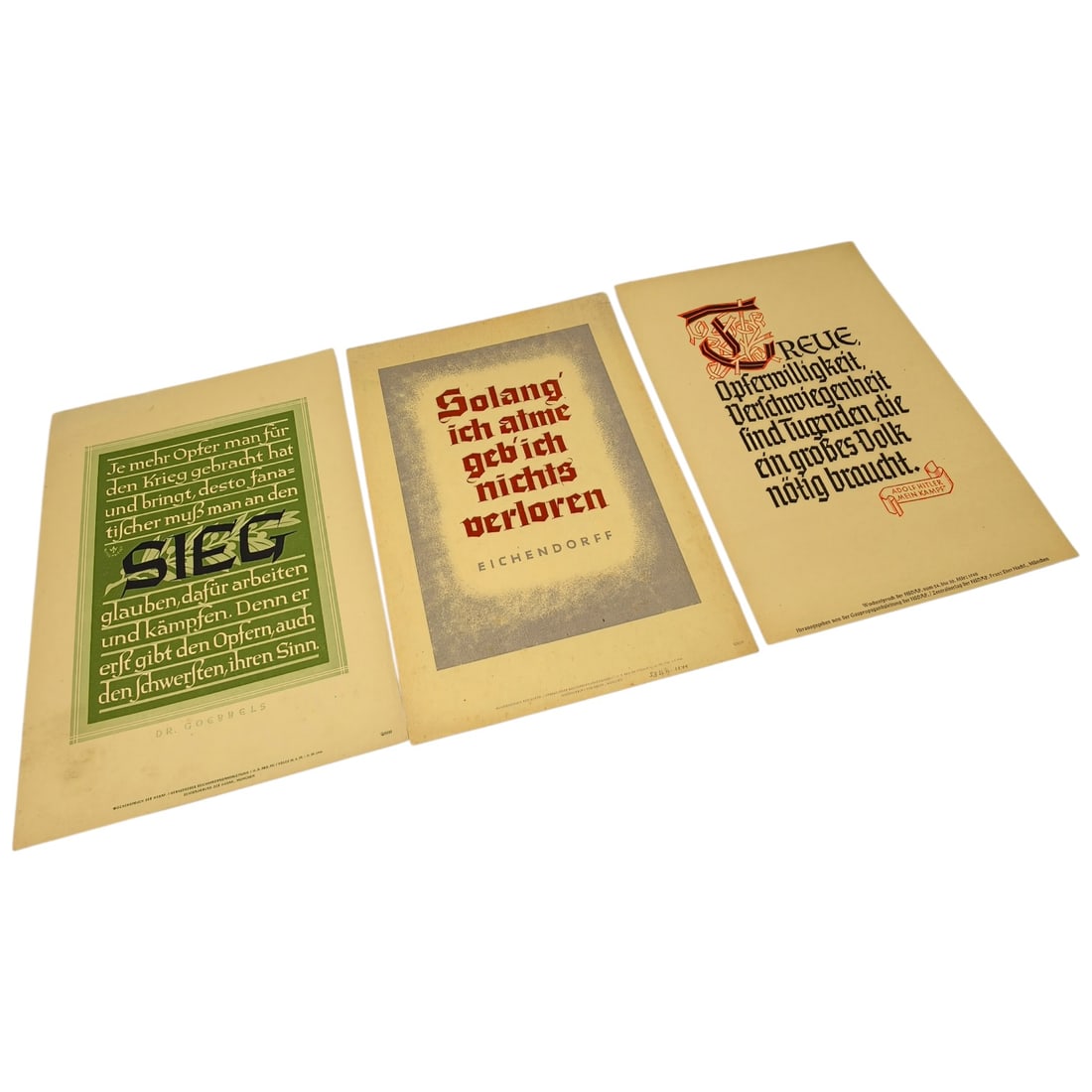 German WWII Wochenspruch der NSDAP Weekly Slogan Sheets - Set (1 of 1)