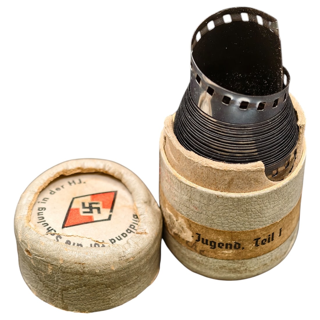 German WWII Hitler Youth (HJ) Training Filmstrip "Jugend, Teil I" in Canister (1 of 3)