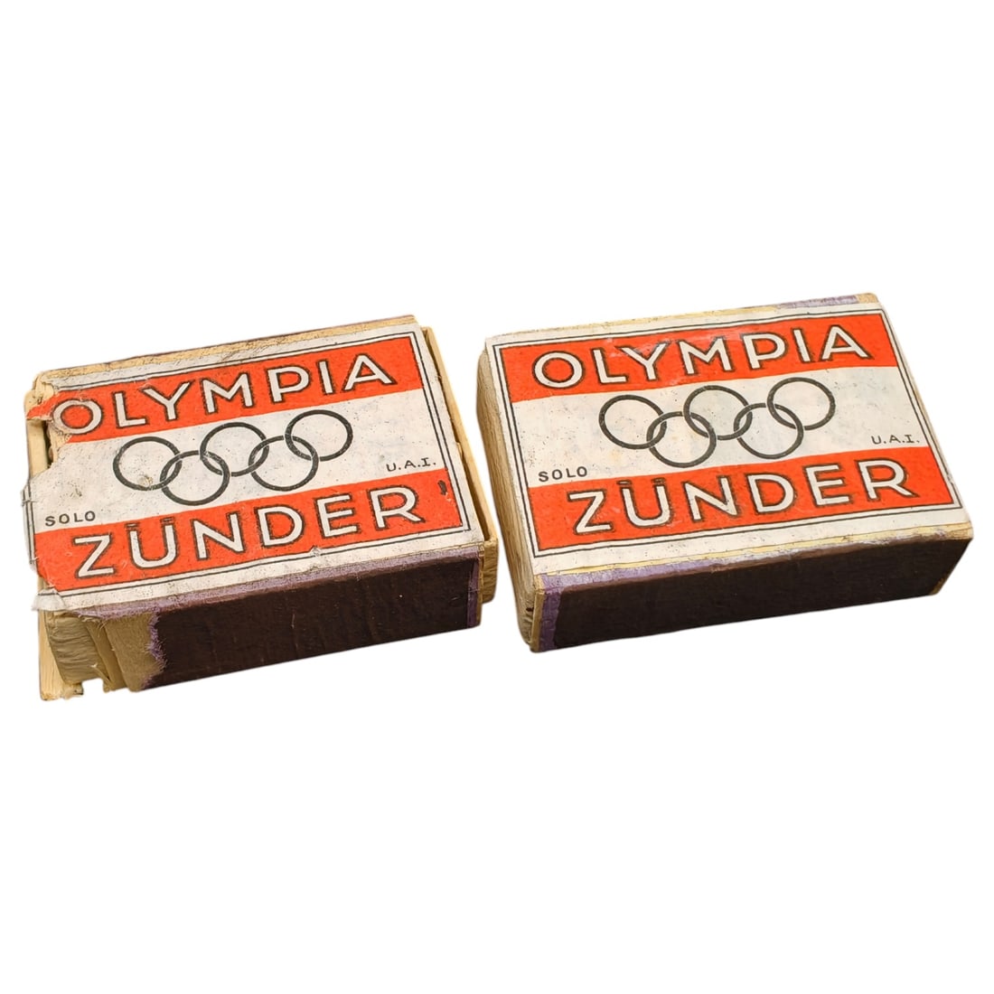 German Olympic-Themed 'Olympia Zünder' Match Boxes with Matches (1 of 2)