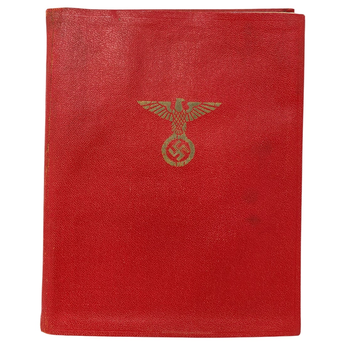 NSDAP Membership Booklet: Original NSDAP (Nationalsozialistische Deutsche Arbeiterpartei) membership book, complete with red cloth cover and interior identification pages.