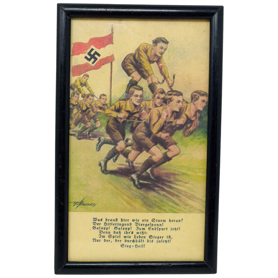 German WWII Third Reich Hitler Youth Propaganda Print - 'Der Hitlerjugend Viergespann' (1 of 3)