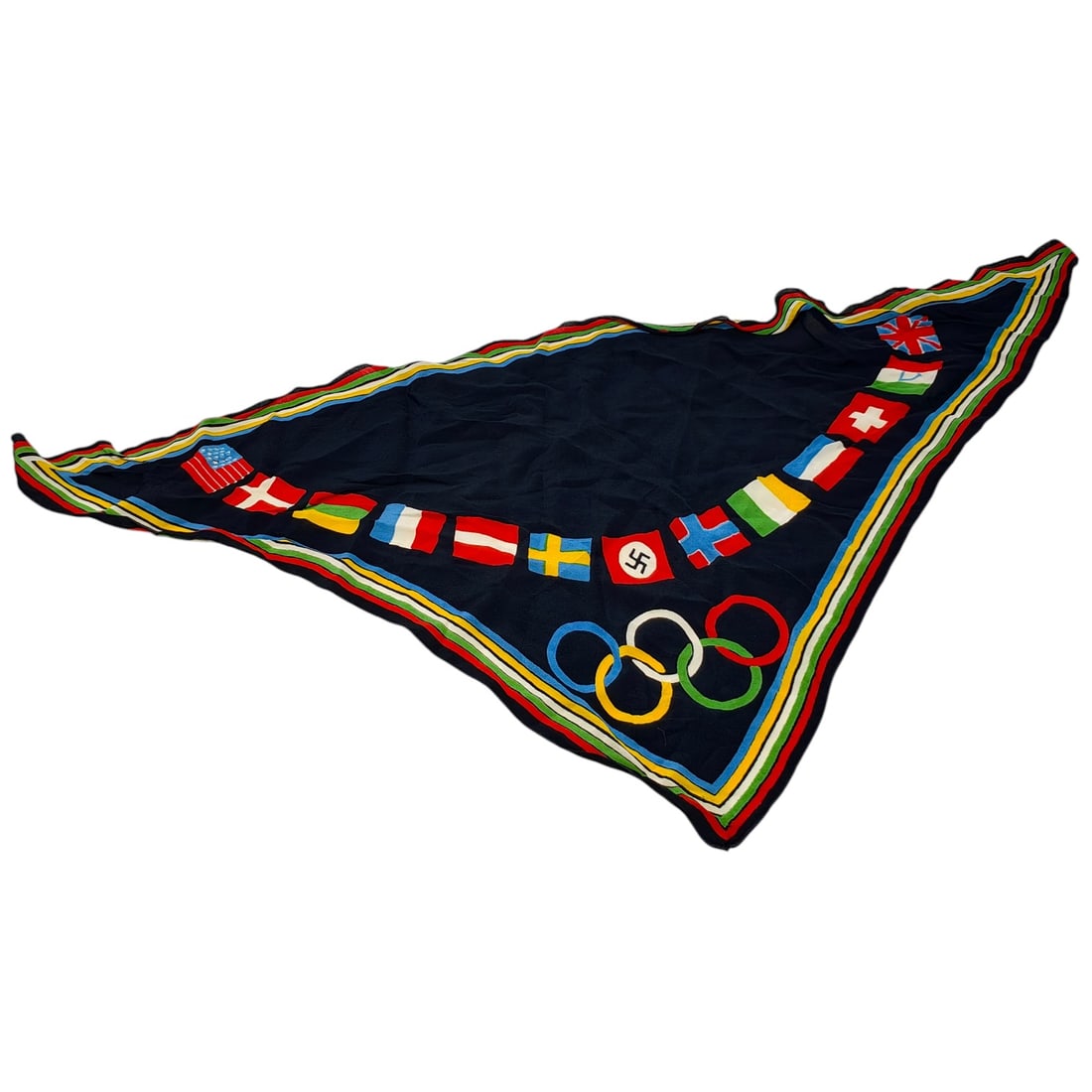 1936 Berlin Olympics Souvenir Scarf/Kerchief with National Flags (1 of 2)