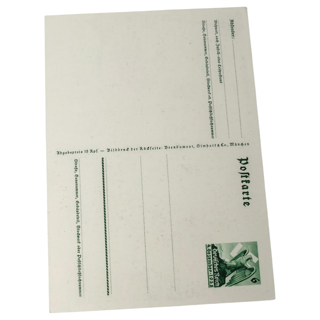 Third Reich Nazi Postcard - 2