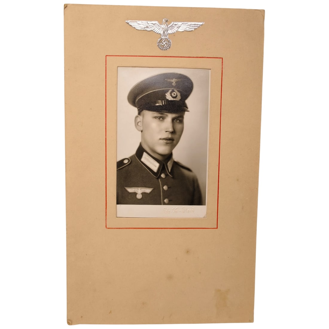 Wehrmacht Heer Soldier Portrait Photo on Eagle Matting (1 of 4)