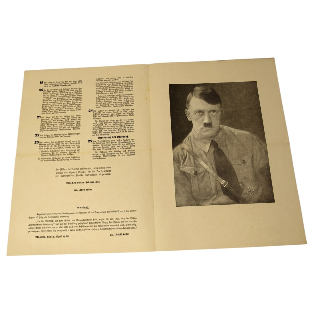 German WWII Printed Broadsheet – "Programm der NSDAP" (25-Point Program) - 2