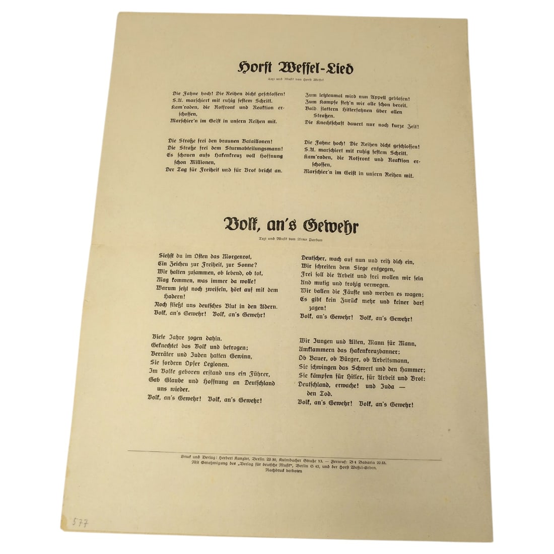 German WWII Printed Broadsheet – "Programm der NSDAP" (25-Point Program) - 3