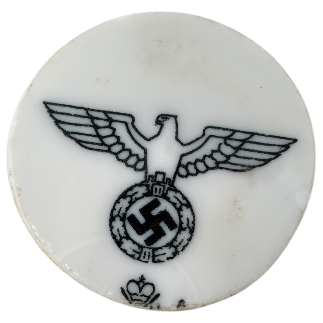German WWII Wehrmacht Magnet Cut from Broken Dish: German WWII Wehrmacht Magnet Cut from Broken Dish The Wehrmacht was the unified armed forces of Nazi Germany from 1935 to 1945, comprising the Heer (army), Kriegsmarine (navy), and Luftwaffe (air forc