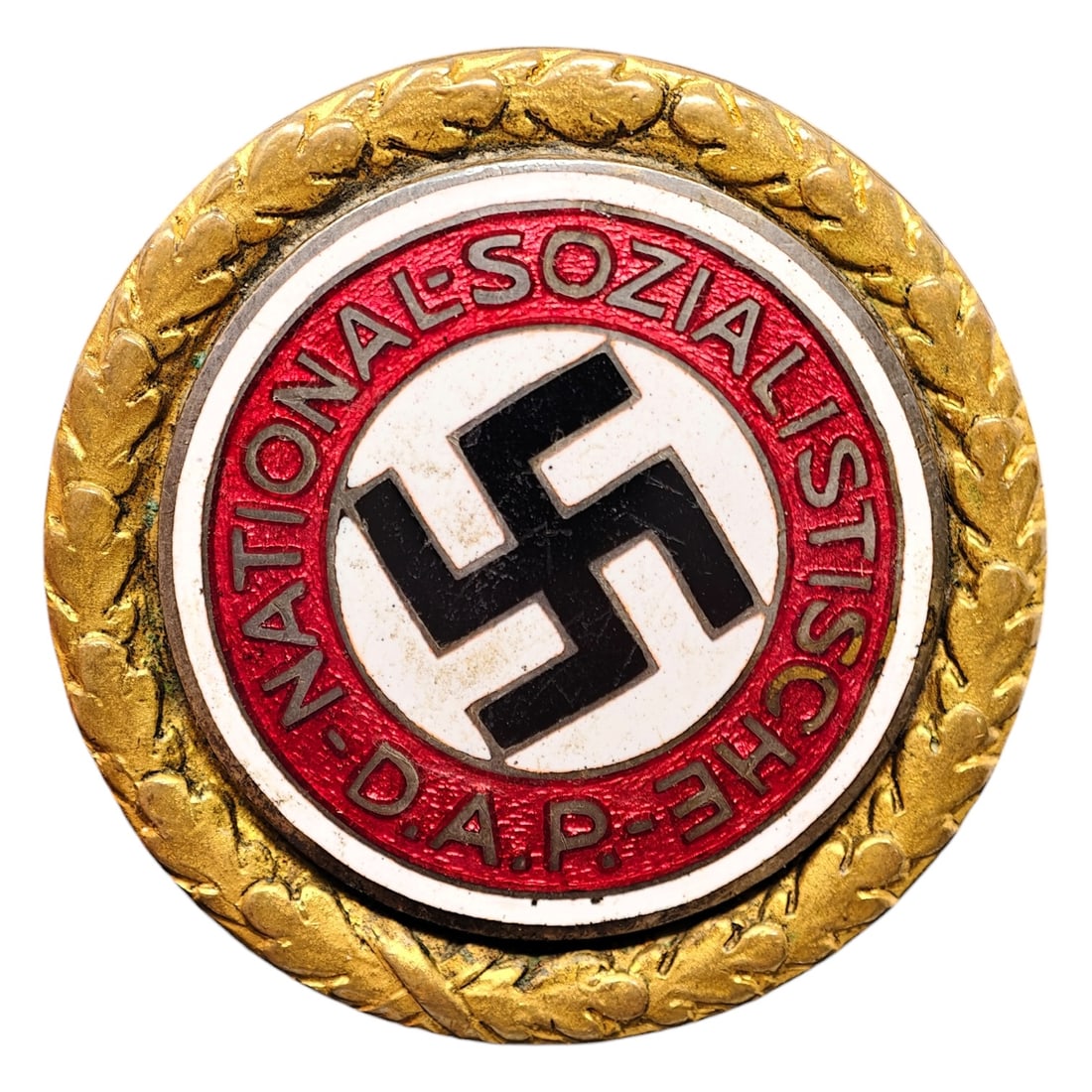 NSDAP Golden Party Badge #55567 to Ernst Beissner: NSDAP Golden Party Badge #55567, Large 30mm variant by Deschler. Presented to Ernst Beissner