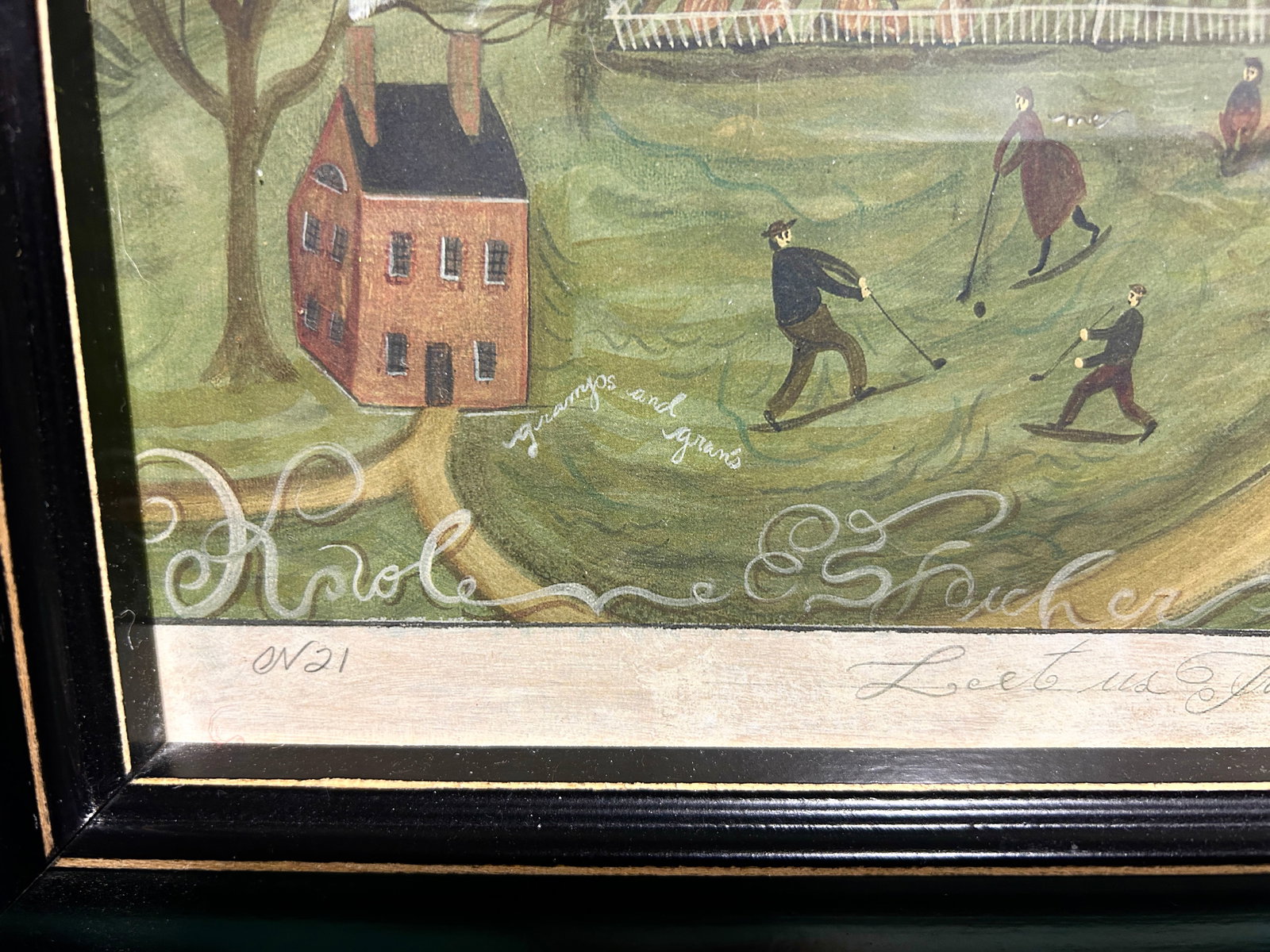 Kolene Spicher Signed Framed Folk Art Print - Playing (1 of 1)